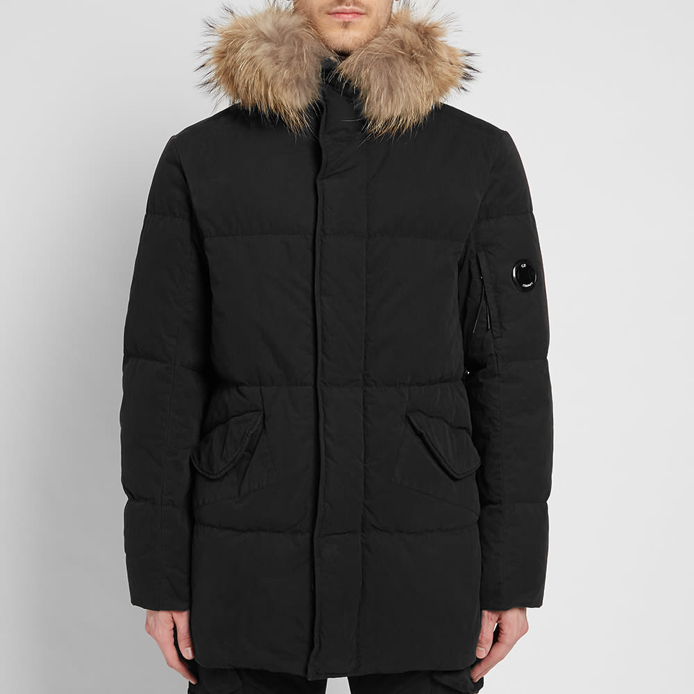 cp company fur trim parka