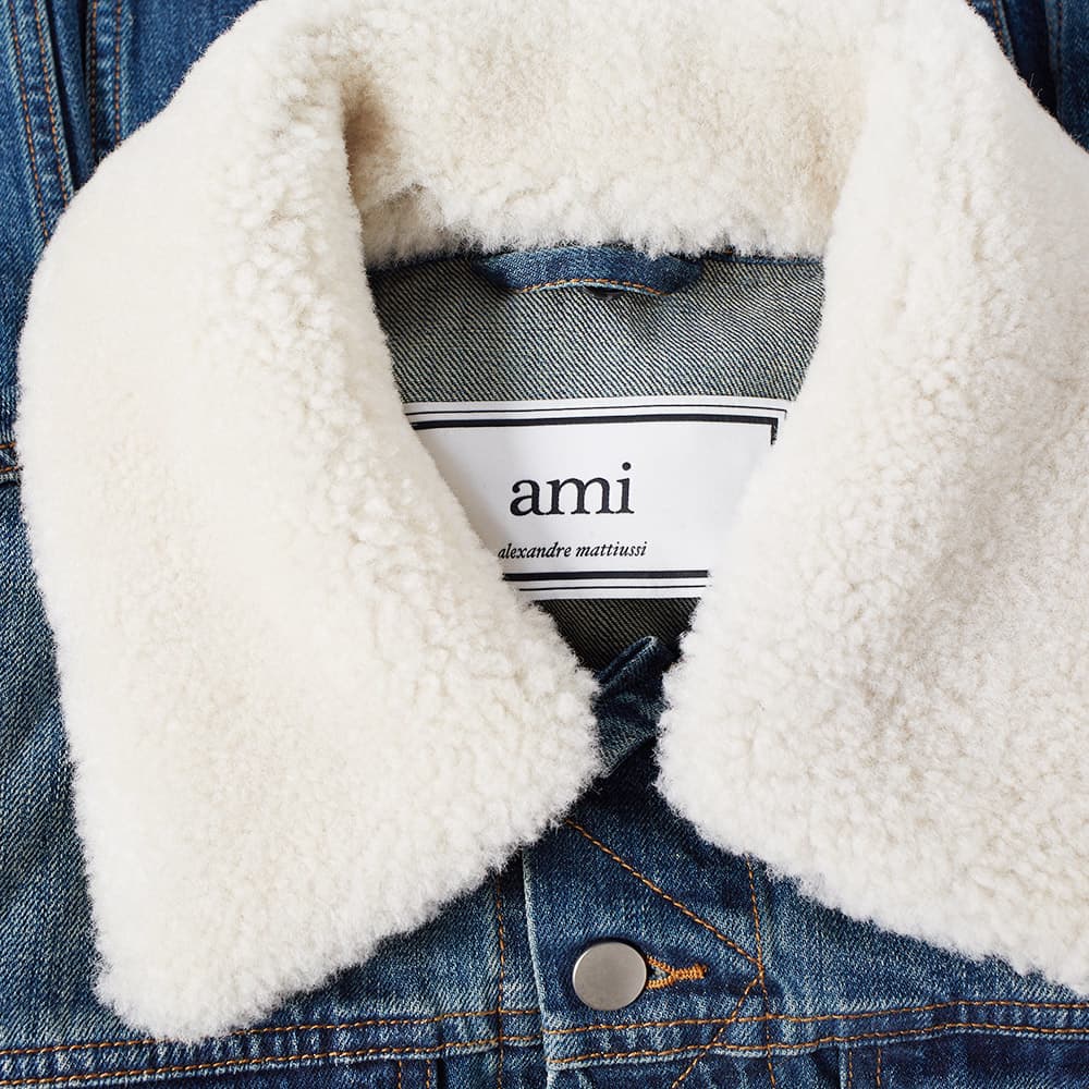 AMI Wool Collar Denim Jacket Used Blue END. (US)