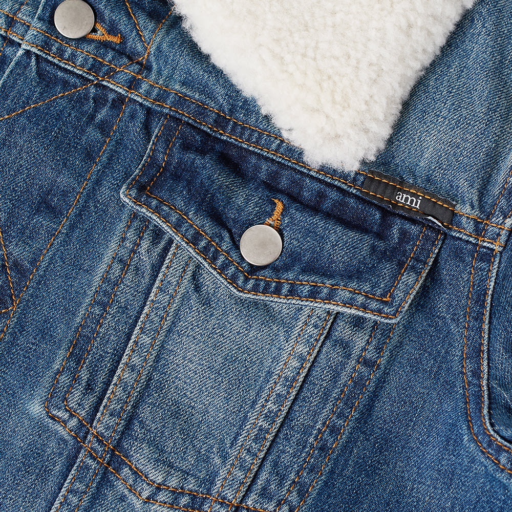 AMI Wool Collar Denim Jacket Used Blue END. (US)