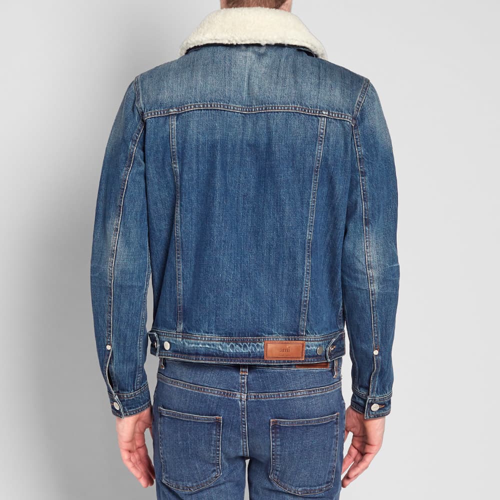 AMI Wool Collar Denim Jacket Used Blue END. (US)