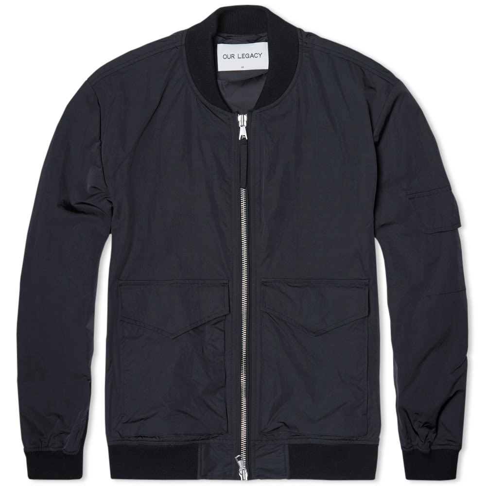 Our Legacy Patch Pocket Bomber Jacket Black Wave END.