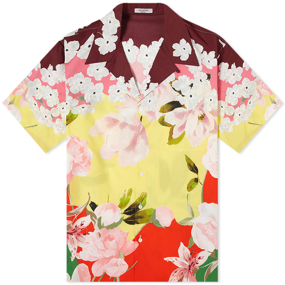 valentino floral embroidered crochet shirt