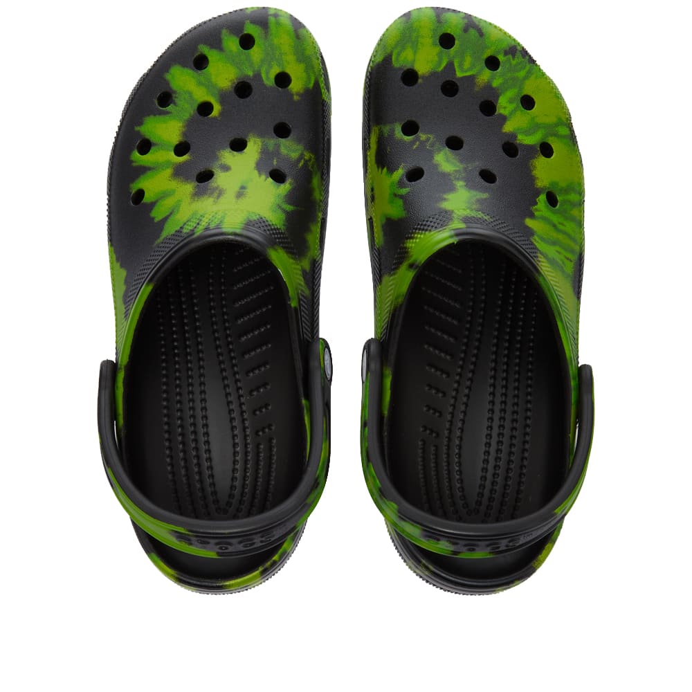 tie dye black crocs