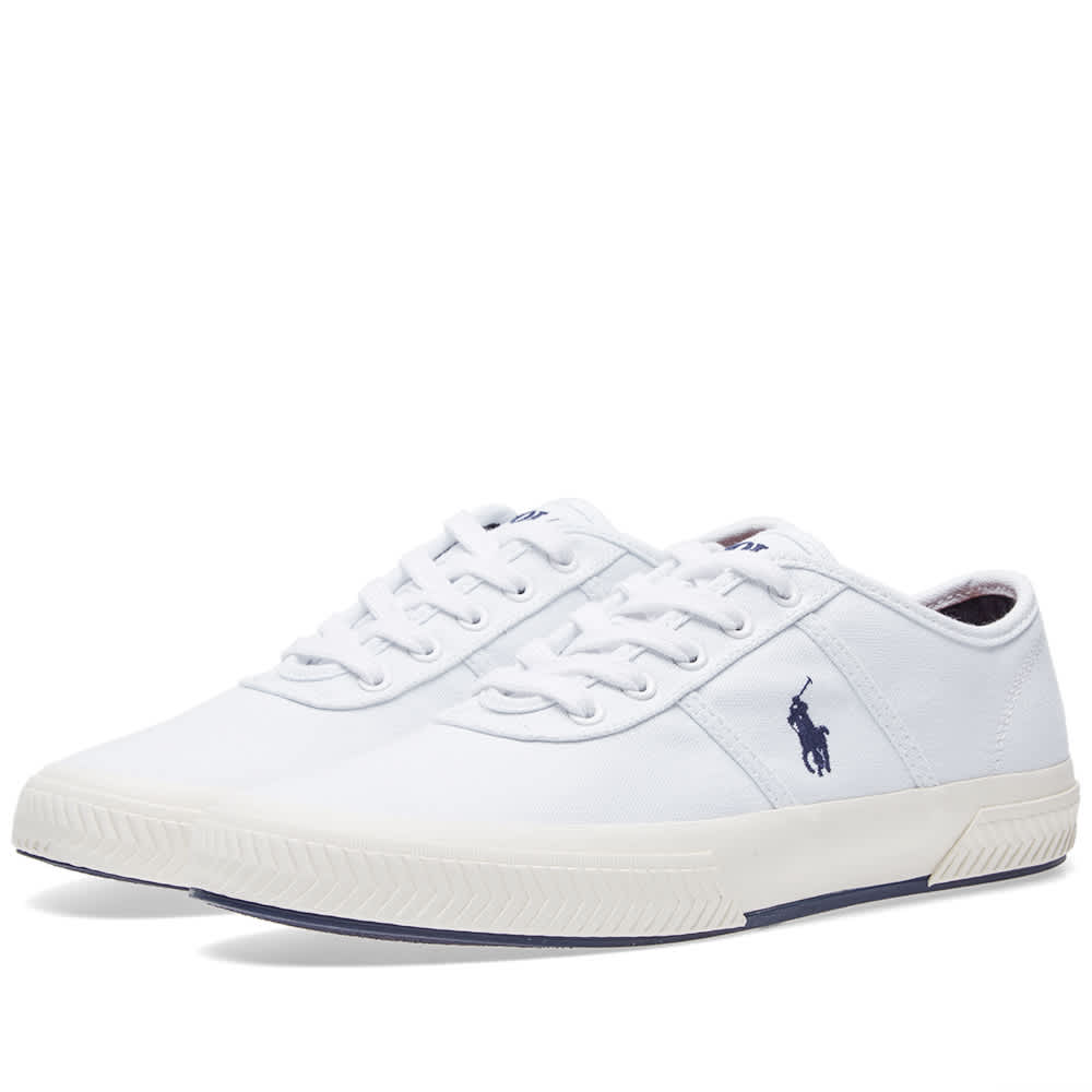 polo white canvas sneakers