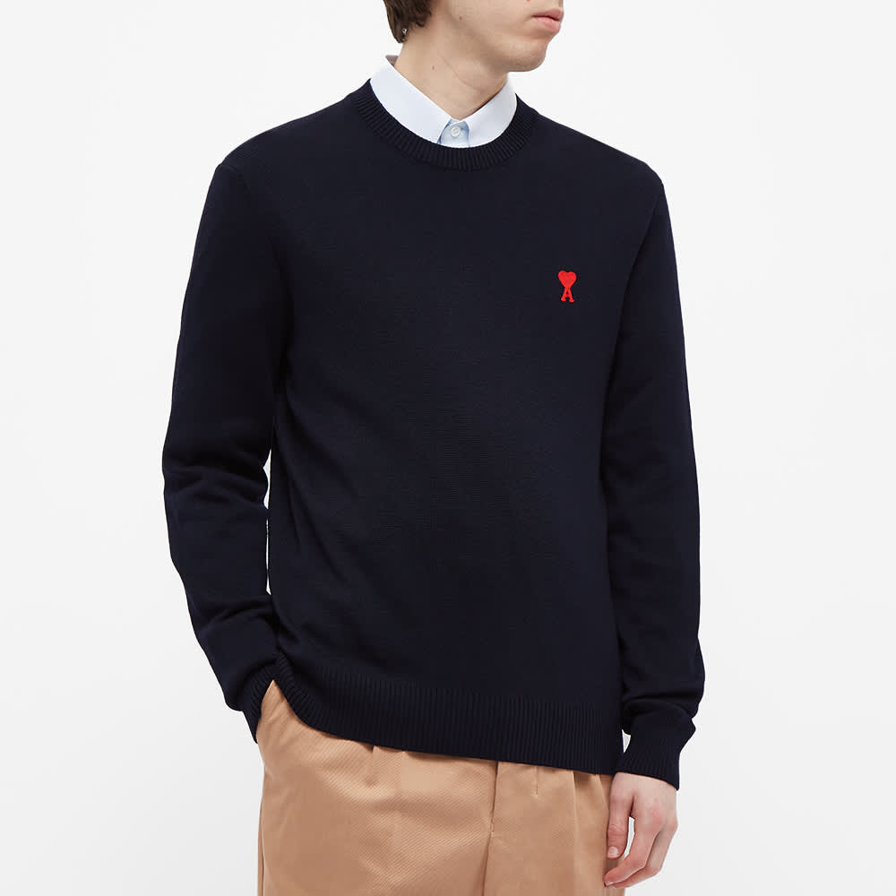AMI Heart Crew Knit Navy | END. (Global)