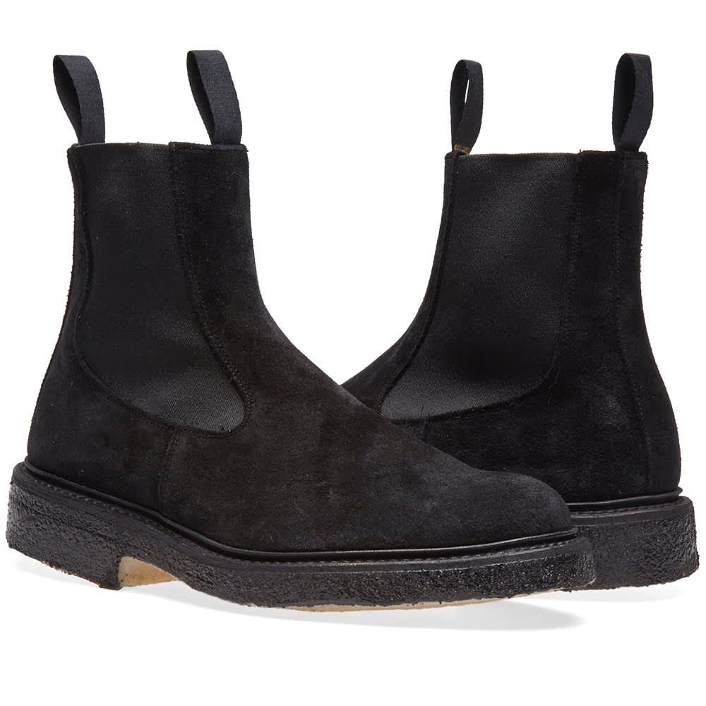 END. (US) x Tricker's Crepe Sole Stephen Chelsea Boot Black Repello