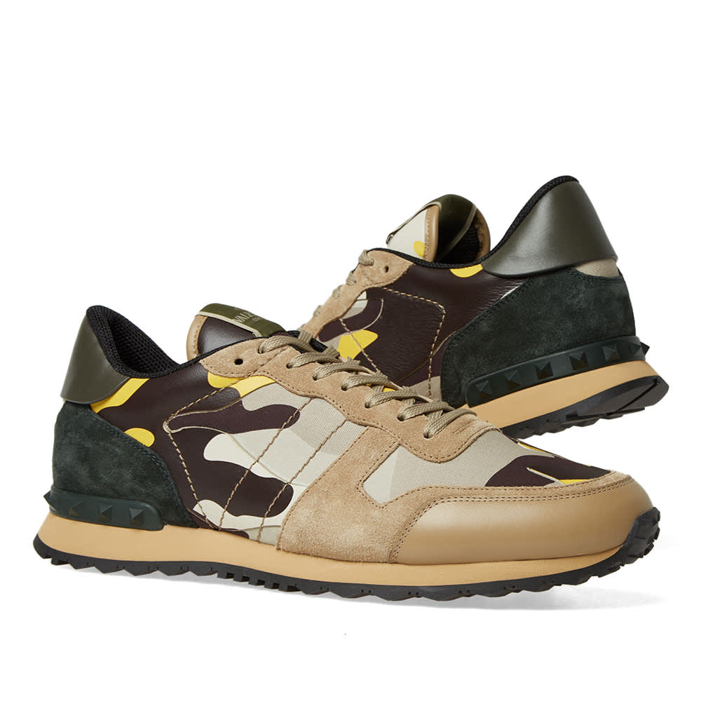 Valentino Rockrunner Sneaker Sand, Yellow & Red Camo | END. (Global)