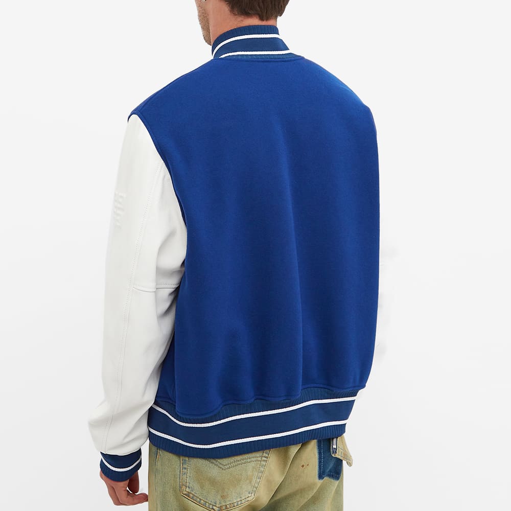 Givenchy Logo Leather Varsity Jacket - White & Blue