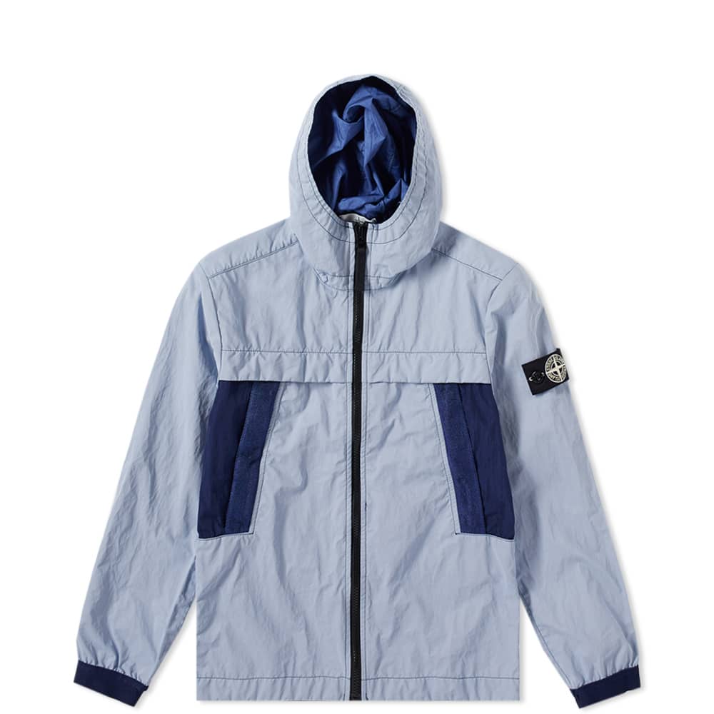 Stone Island Junior Plated Reflective Hooded Jacket Marine END.