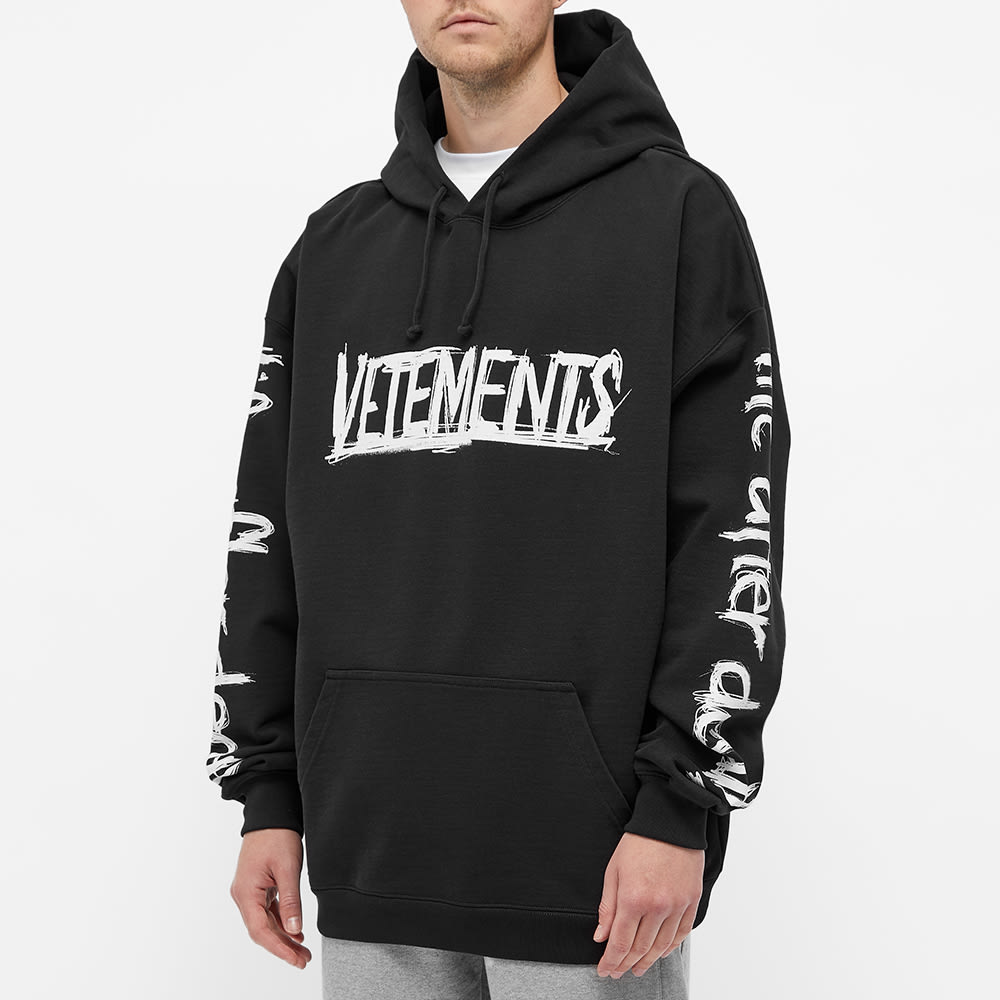 VETEMENTS World Tour Oversized Logo Hoody Black & White | END.
