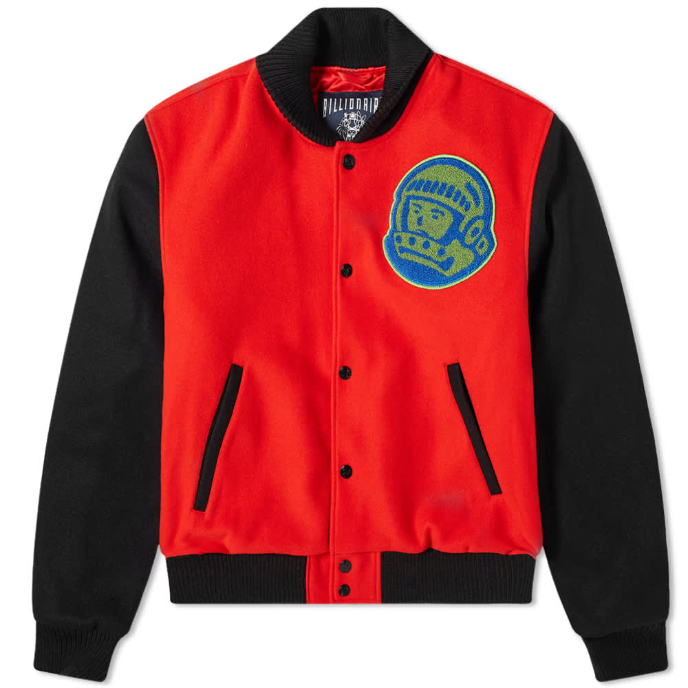 Billionaire Boys Club Mountain Logo Varsity Jacket Red & Black END. (US)