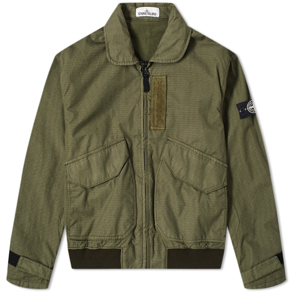 Stone island reflective weave zip bomber jacket clearance