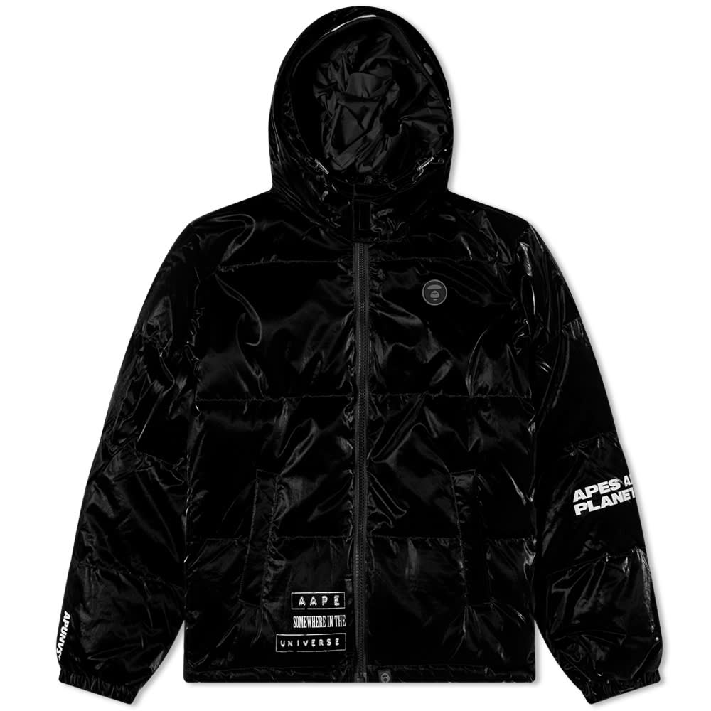 AAPE Logo Tape Down Jacket Black END. (DK)