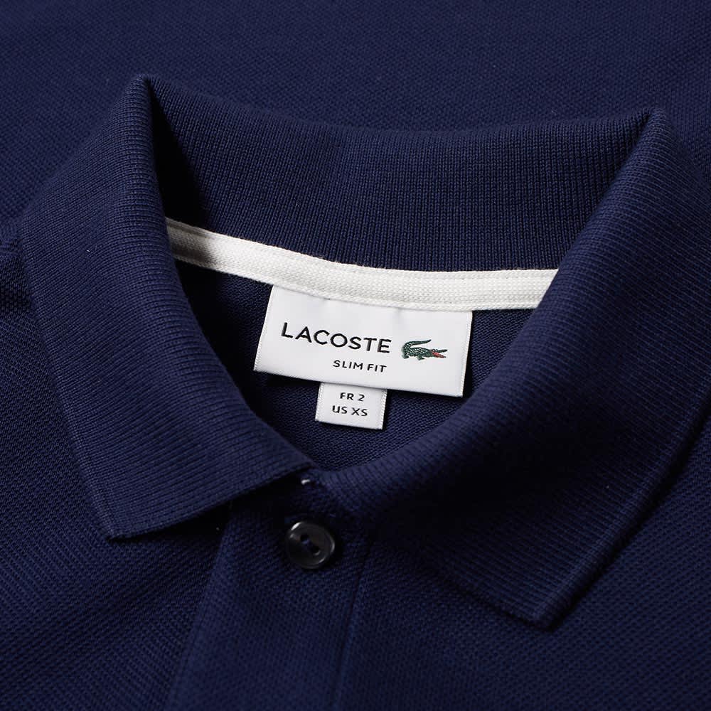 lacoste tipped collar polo
