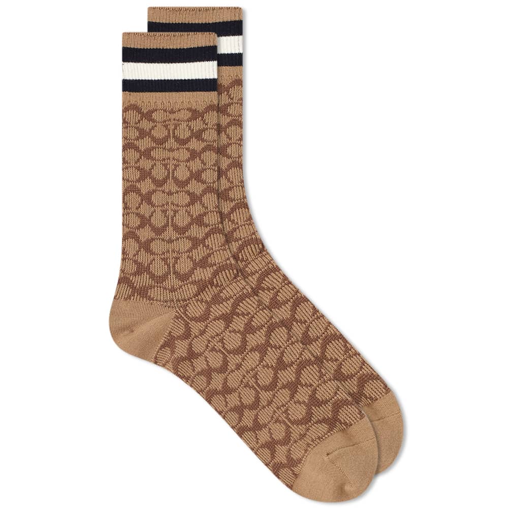 Coach Signature Logo Sock Tan Signature Multi END. (US)
