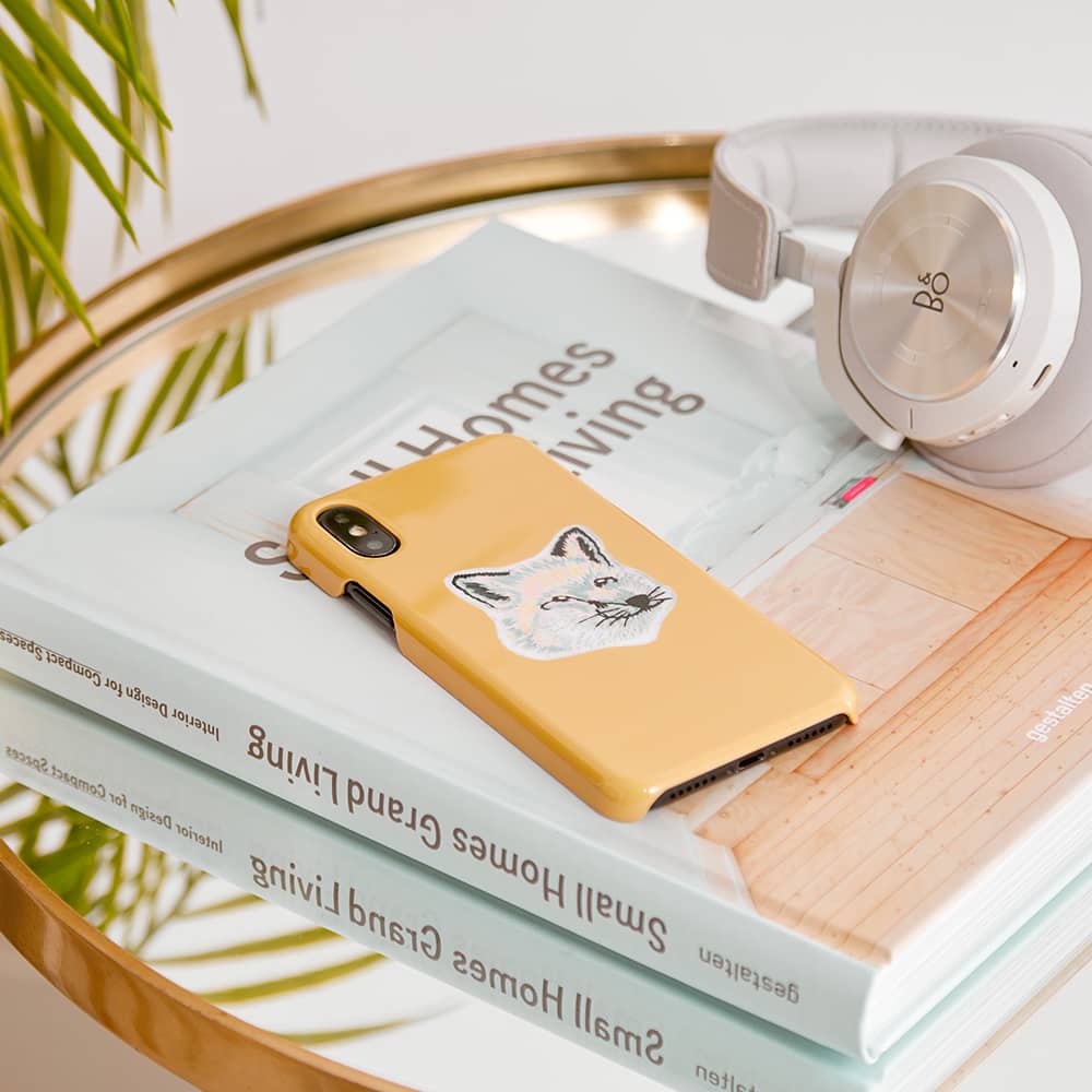 Maison Kitsuné Pastel Fox Head iPhone X Case Yellow | END.