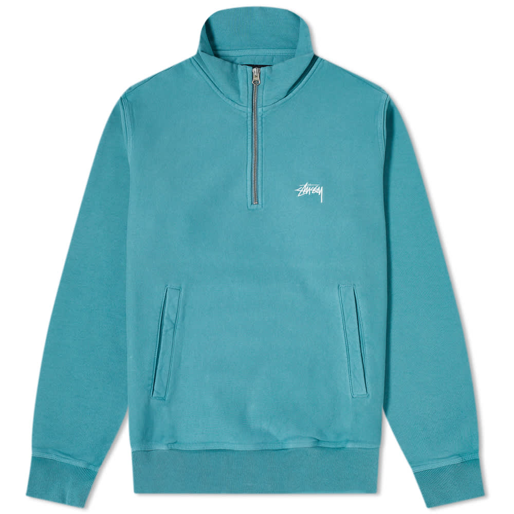 Stussy logo half zip sweat clearance