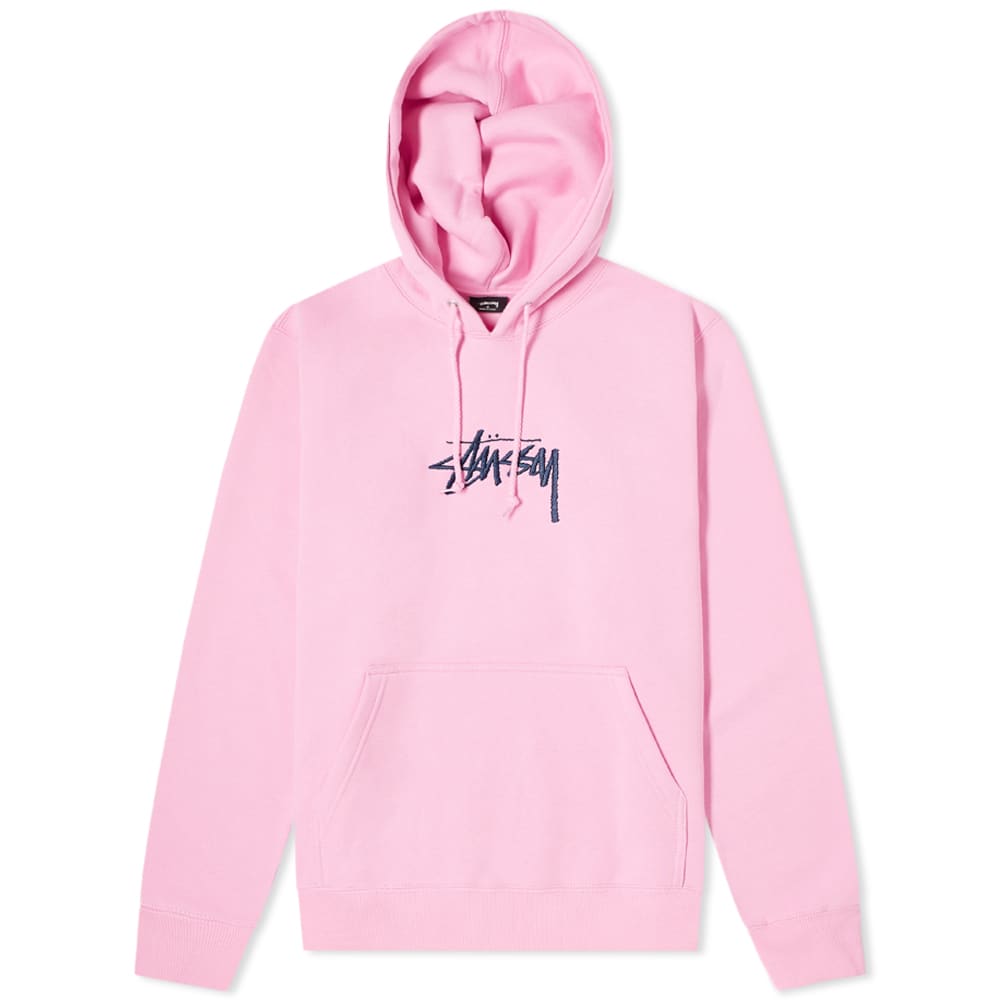 Stussy Stock Logo Embroidered Hoody Pink END. (UK)