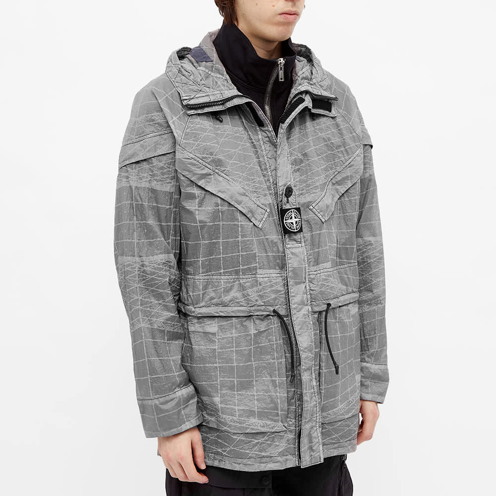 stone island liquid reflective jacket grey
