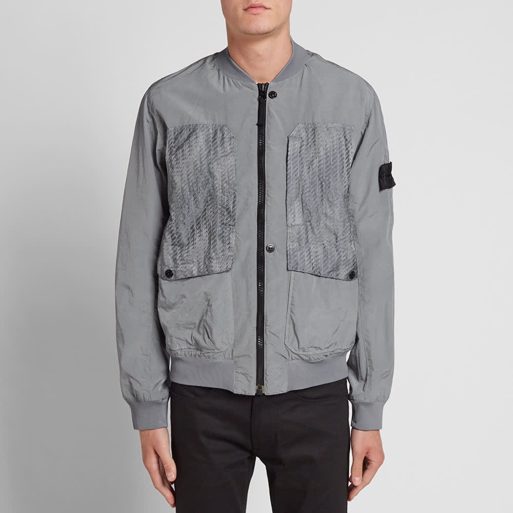 Stone Island Shadow Project Tela Nylon Bomber Jacket Grey END.