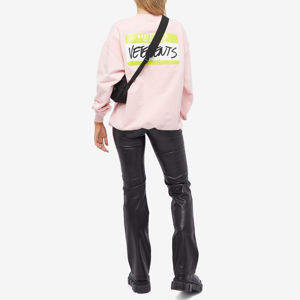 VETEMENTS My Name Is Vetements Crew Sweat Baby Pink | END. (US)