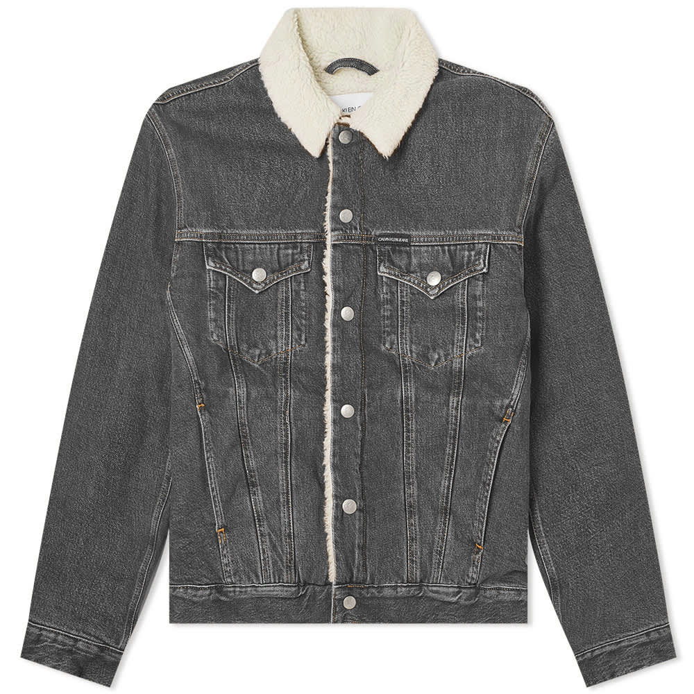 Calvin Klein Sherpa Lined Denim Jacket Washed Black END. (US)