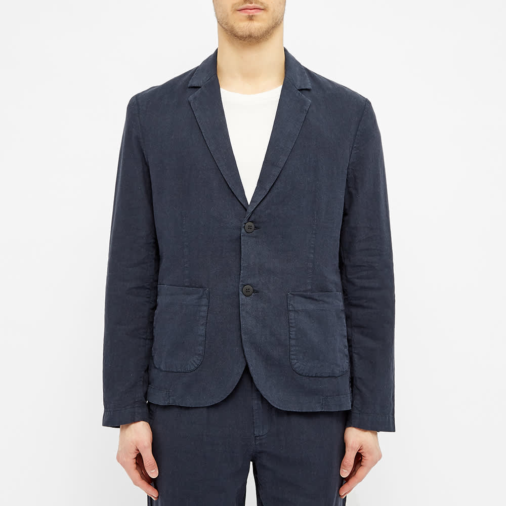 Folk Washed Cotton Linen Blazer Summer Navy END. (Global)