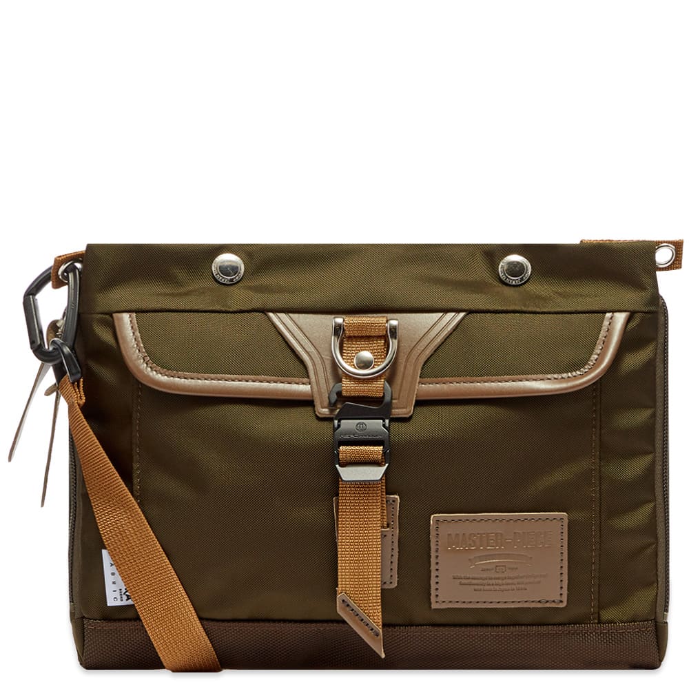 MasterPiece Potential Leather Trim Sacoche Bag Olive END.