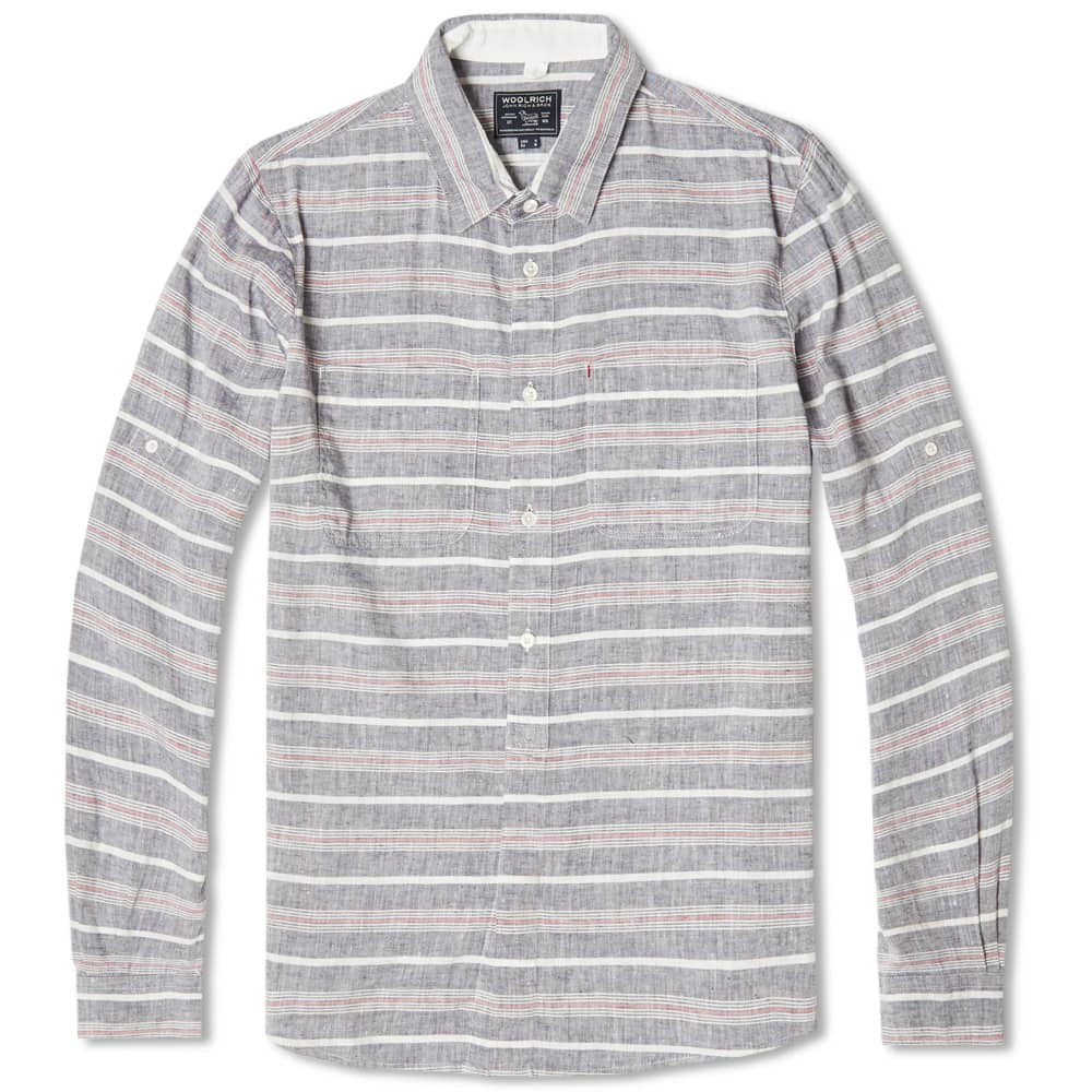 Woolrich Striped James Shirt Paper Navy END. (UK)