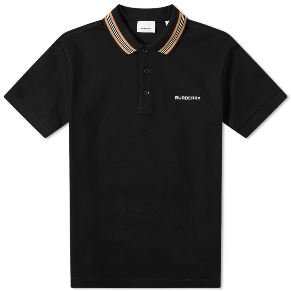 burberry logo collar polo