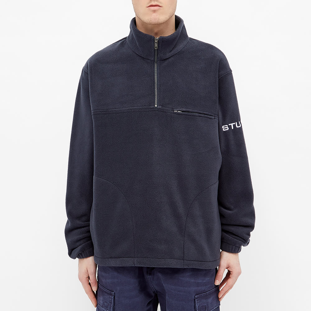 stussy polar fleece zip up shirt