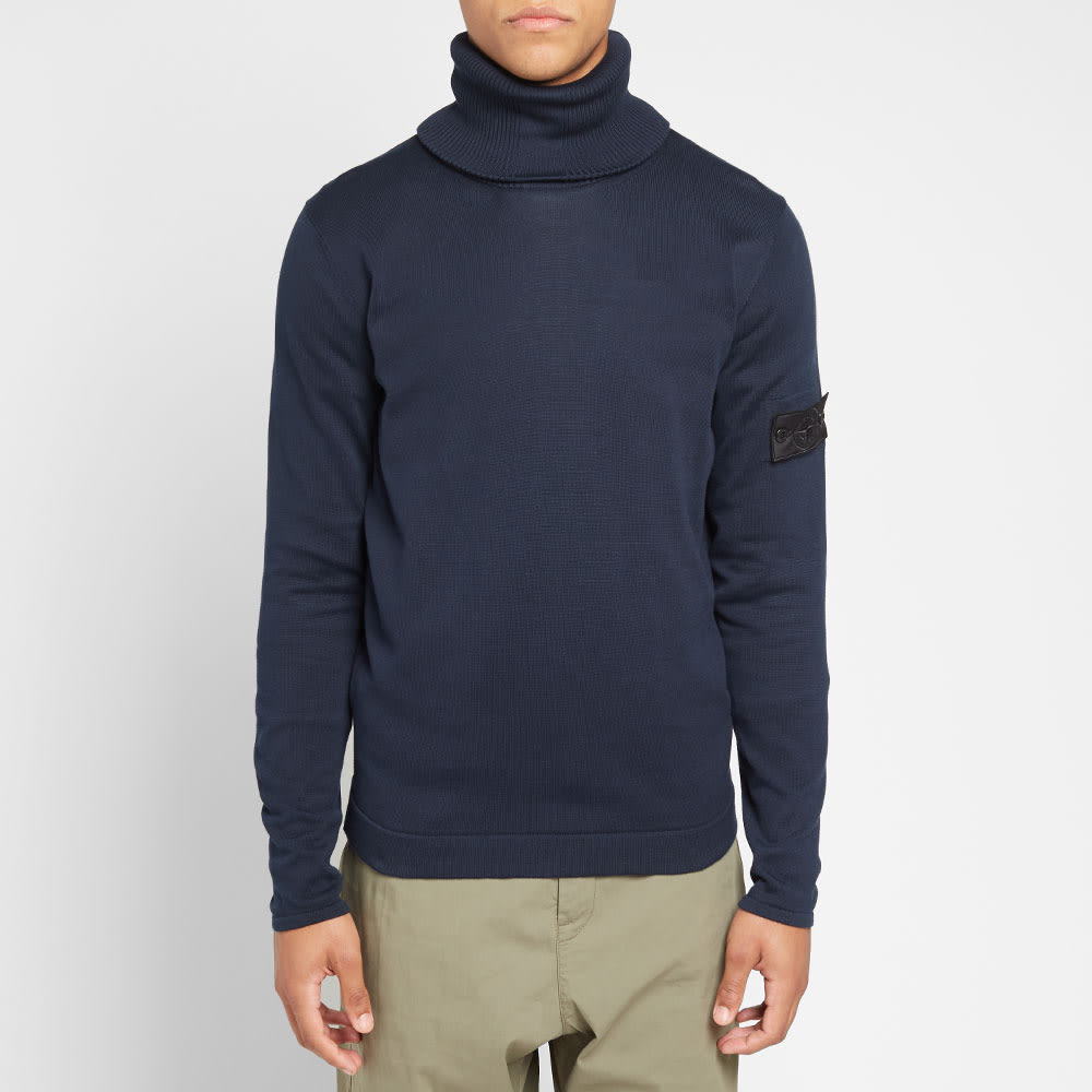 Stone Island Shadow Project Pure Cotton Roll Neck Knit Navy END. (US)