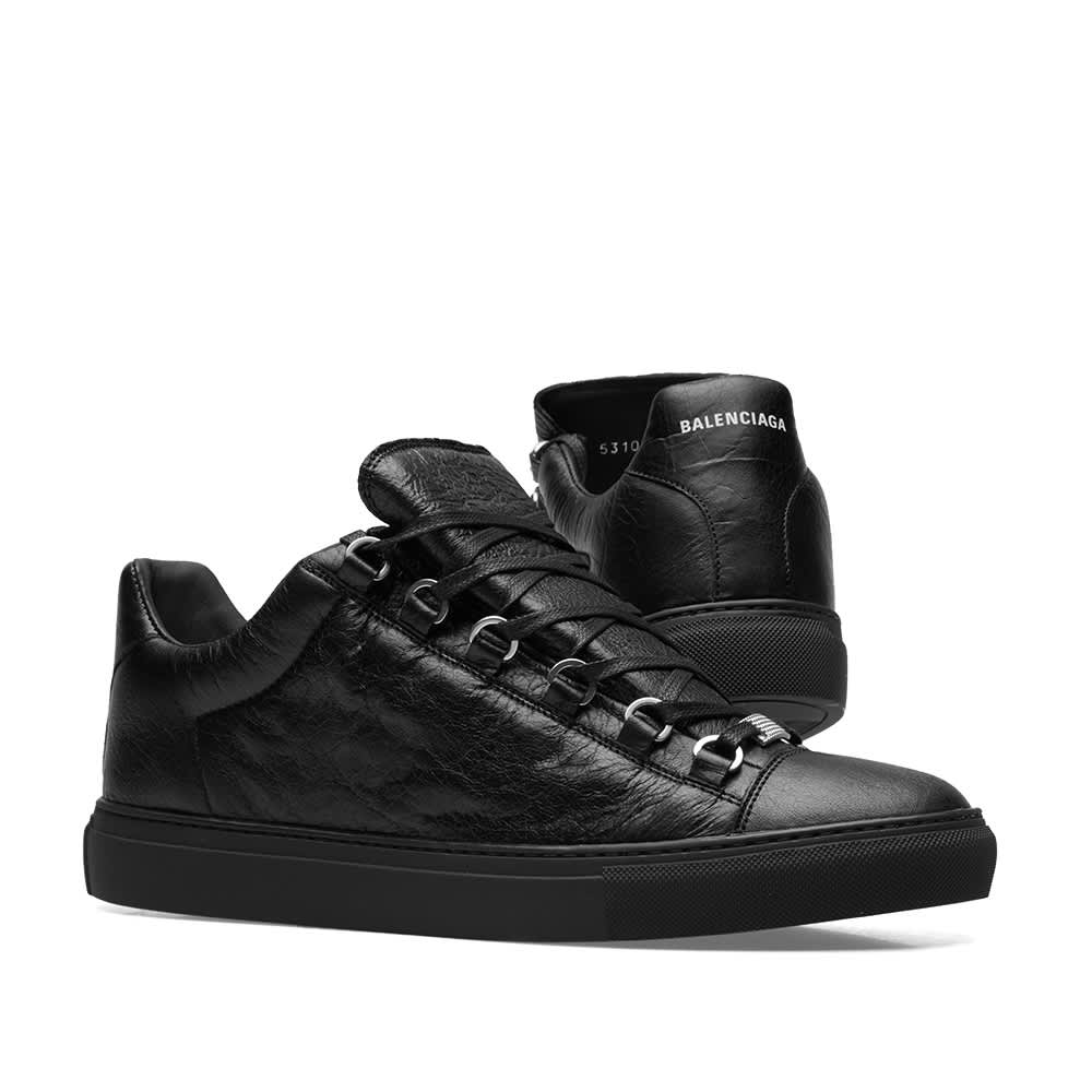 black suede balenciaga arena sneakers