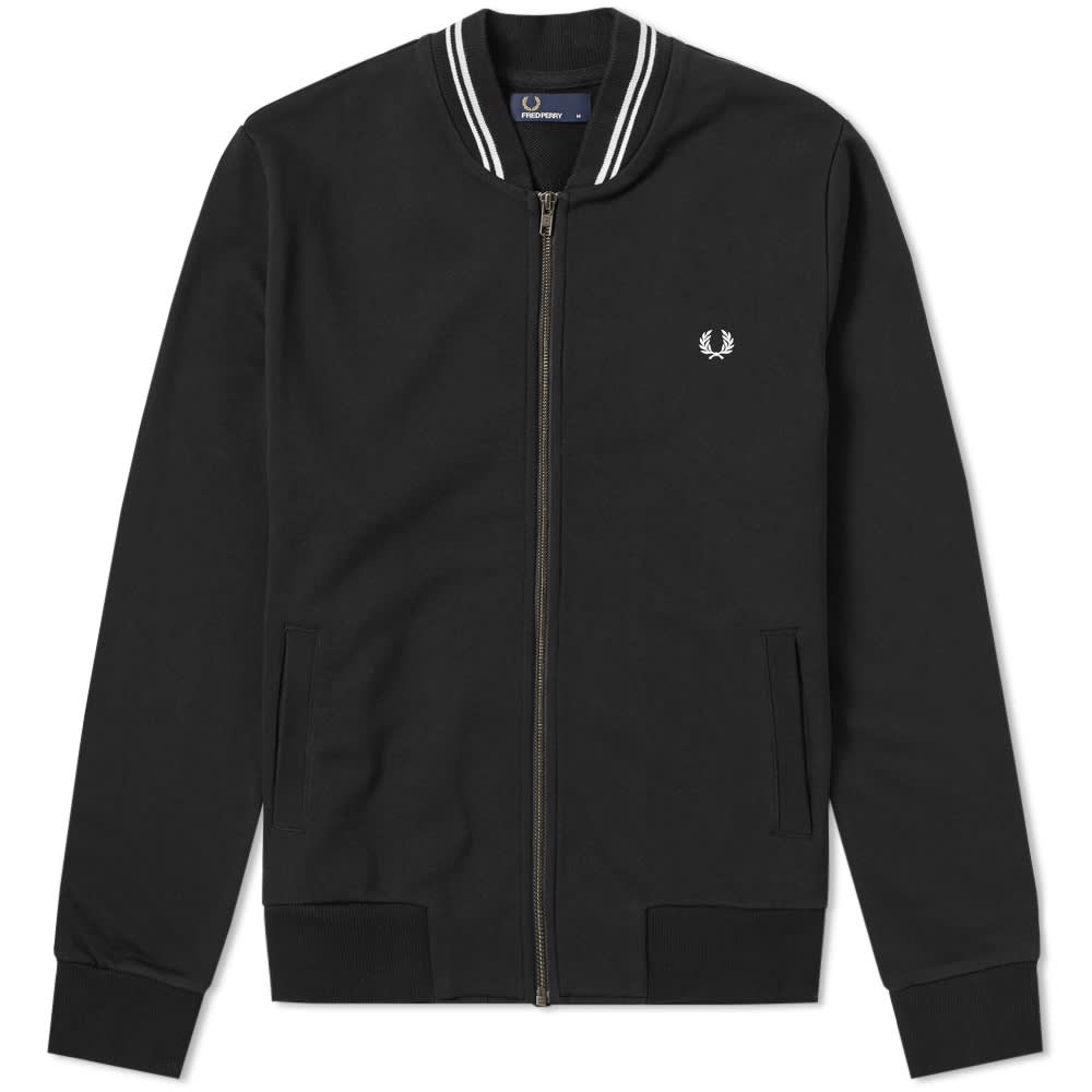 Fred Perry Bomber Neck Zip Sweat Black | END. (SE)