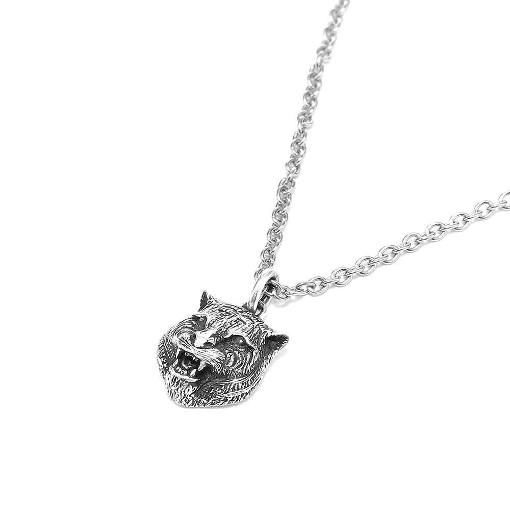 Gucci Feline Head Pendant Necklace Aged Sterling Silver END. (US)