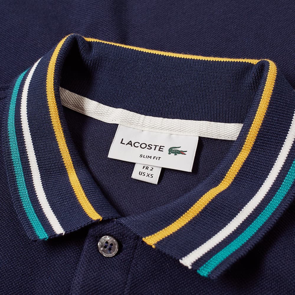 lacoste tipped collar polo