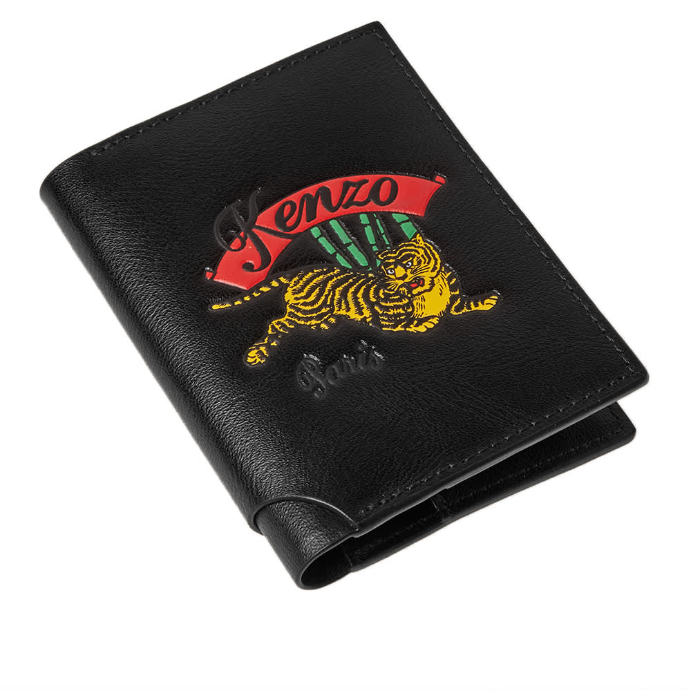 Kenzo Jumping Tiger Leather Fold Card Holder Black END. (HK)