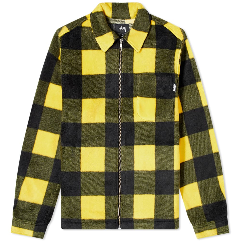 stussy polar fleece zip up shirt