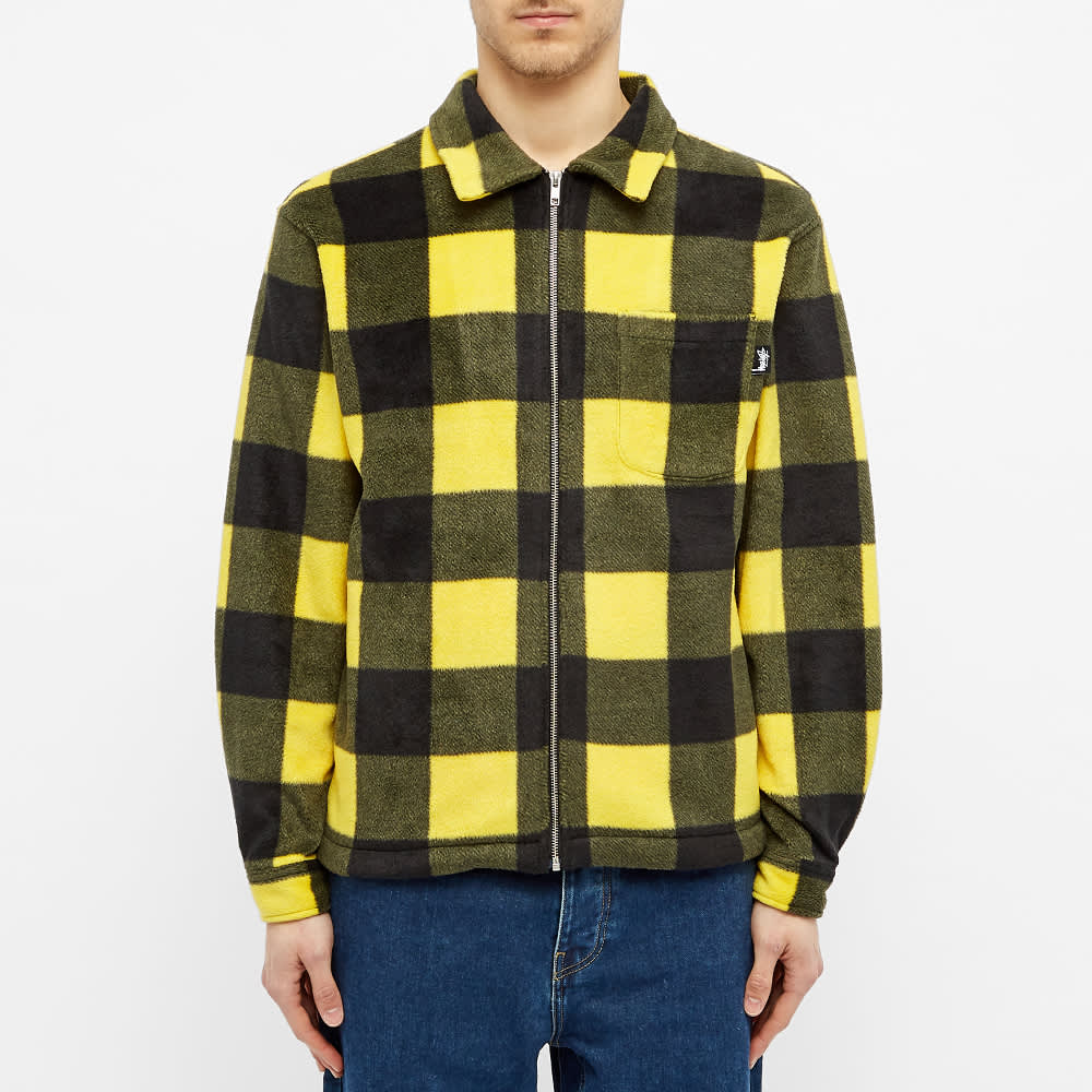 stussy polar fleece zip up shirt
