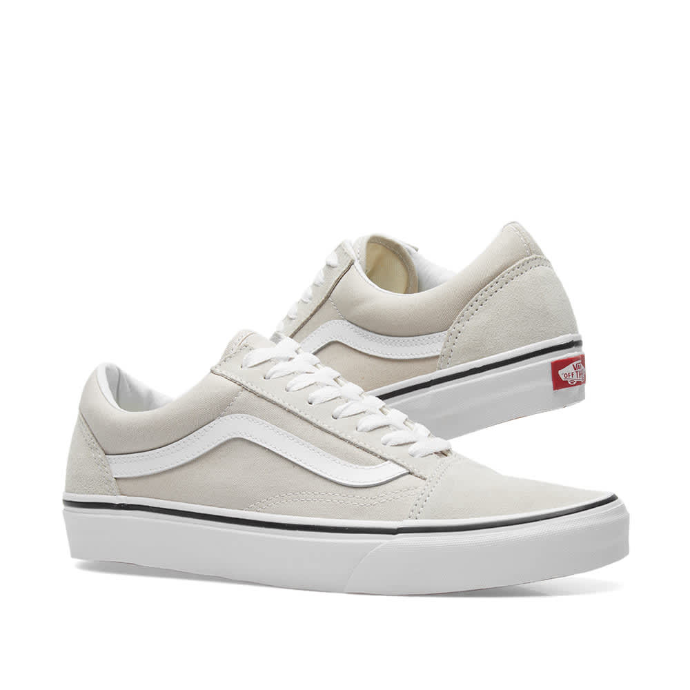 vans old skool silver lining true white