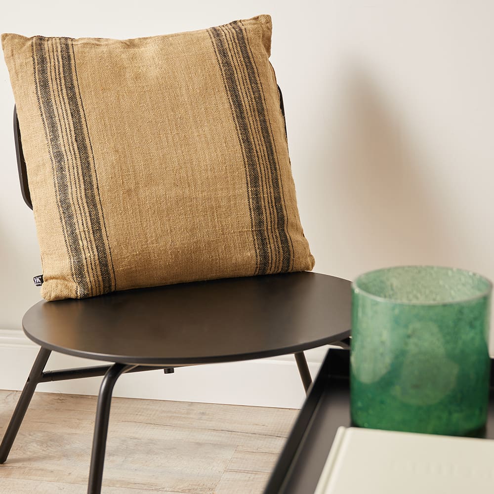 HK Living Linen Cushion Dark Beige END.