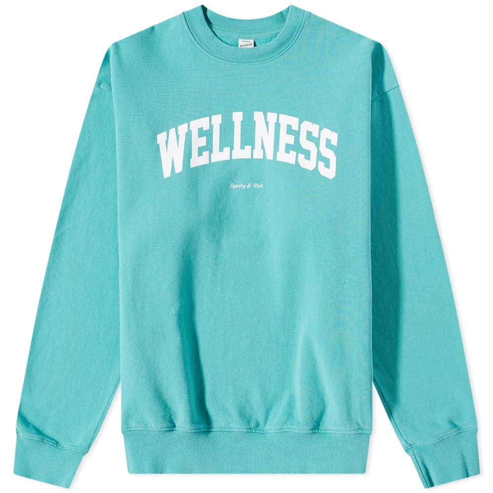 Sporty & Rich Wellness Ivy Crew Sweat Faded Teal & White END. (NZ)
