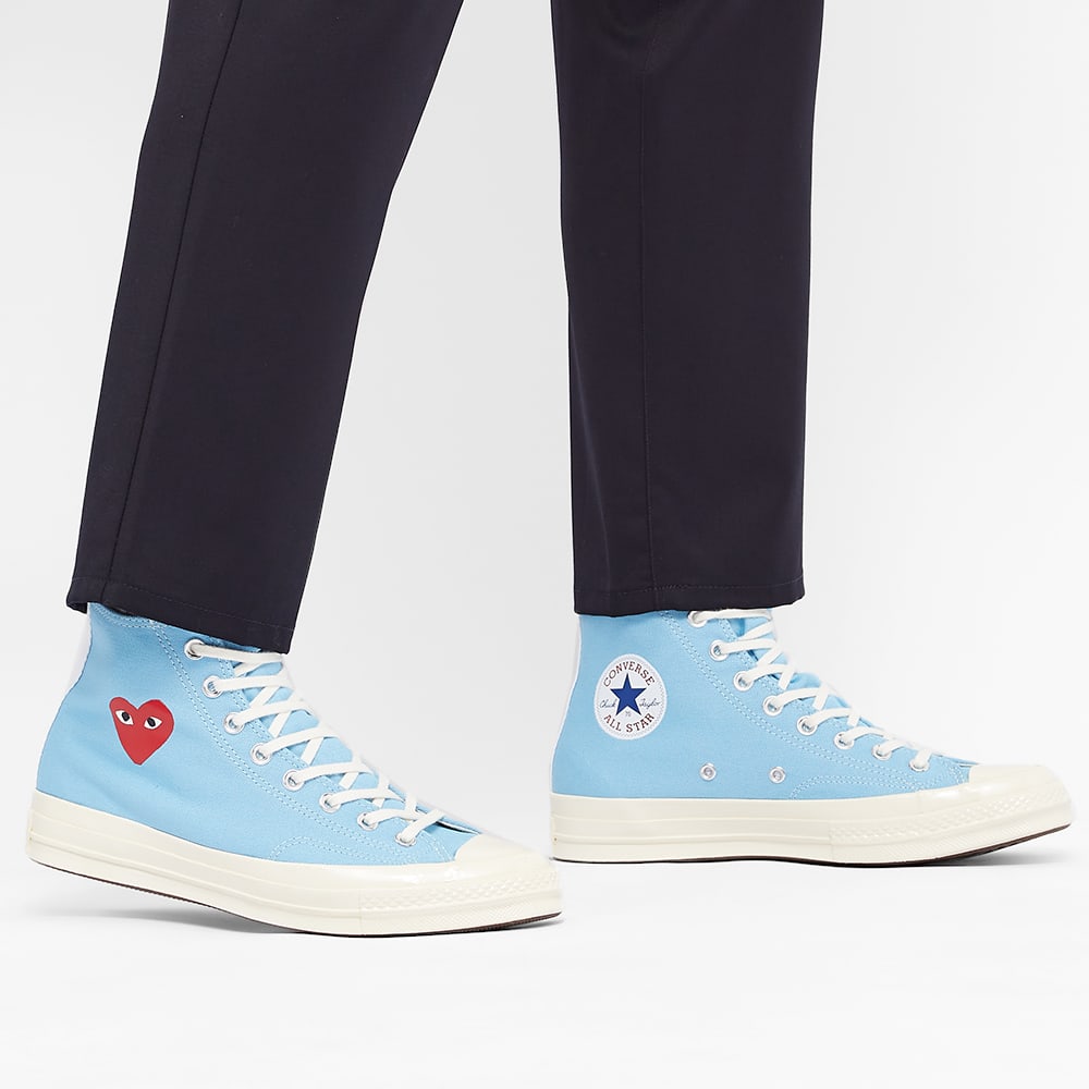 comme des garcons converse blue low top