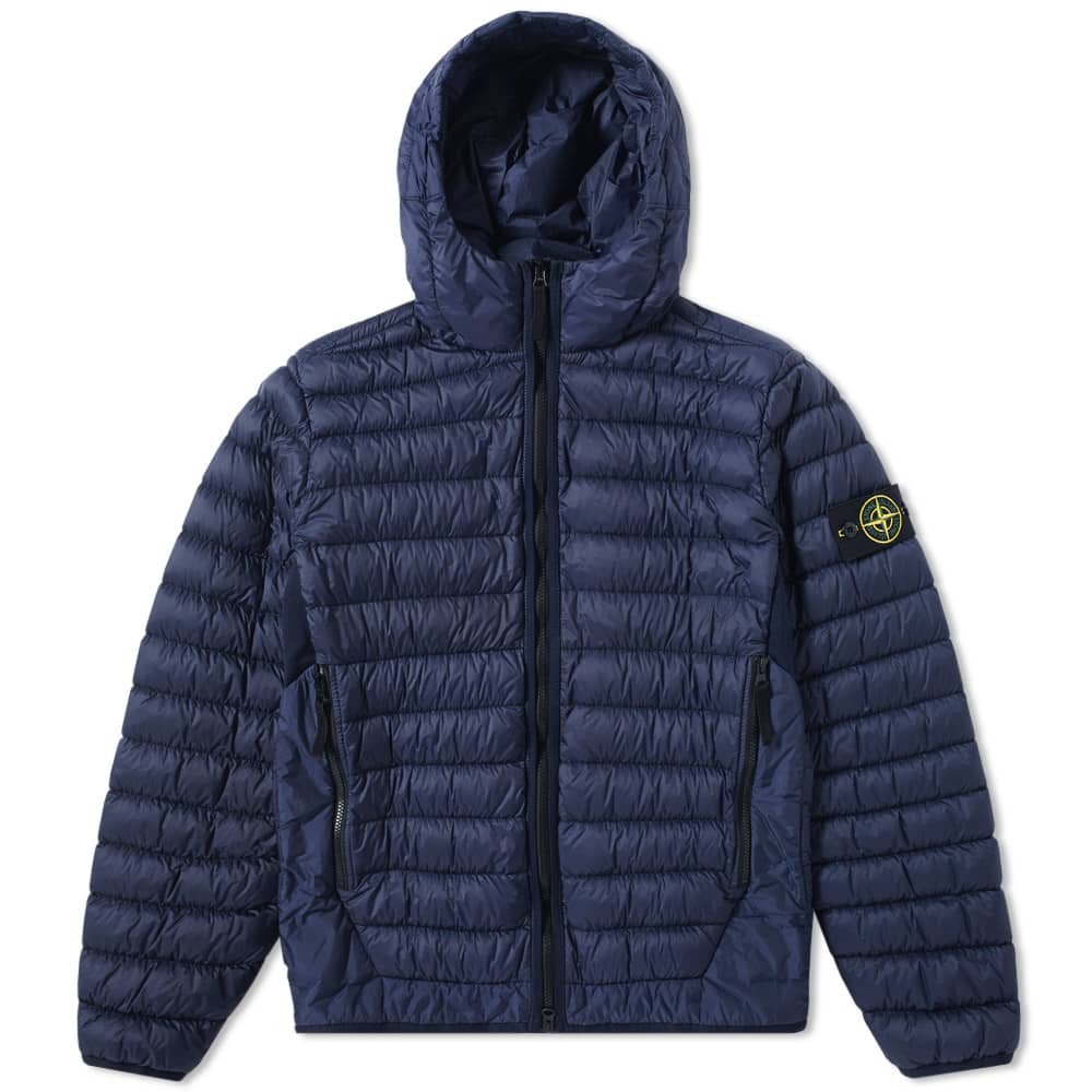 Stone Island Garment Dyed Micro Yarn Hooded Down Jacket Marine END.
