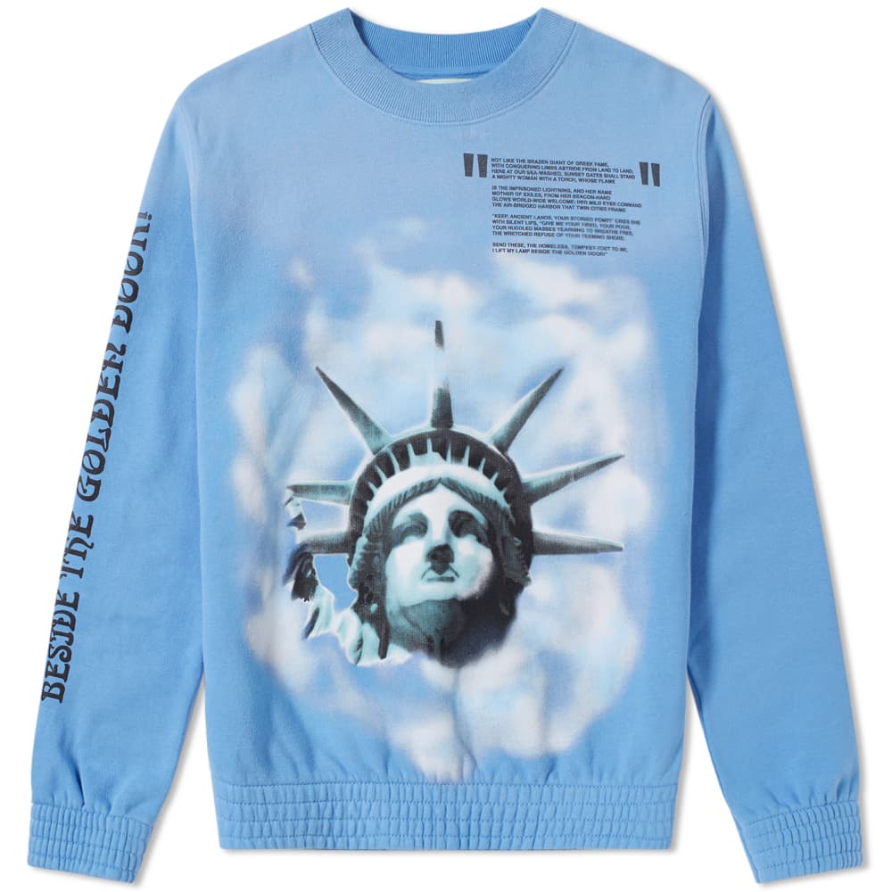 Off white blue liberty hoodie clearance