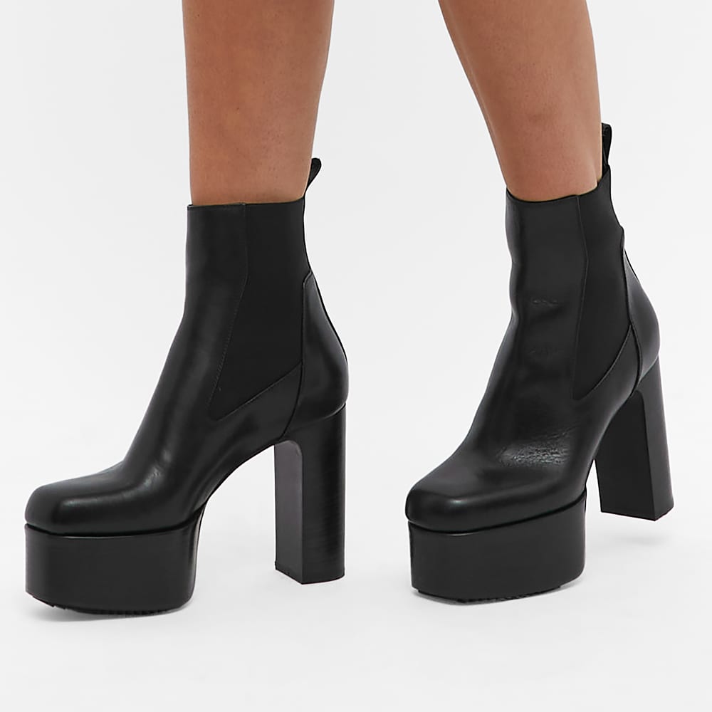 Rick Owens Platform Heel Boot Black | END. (US)
