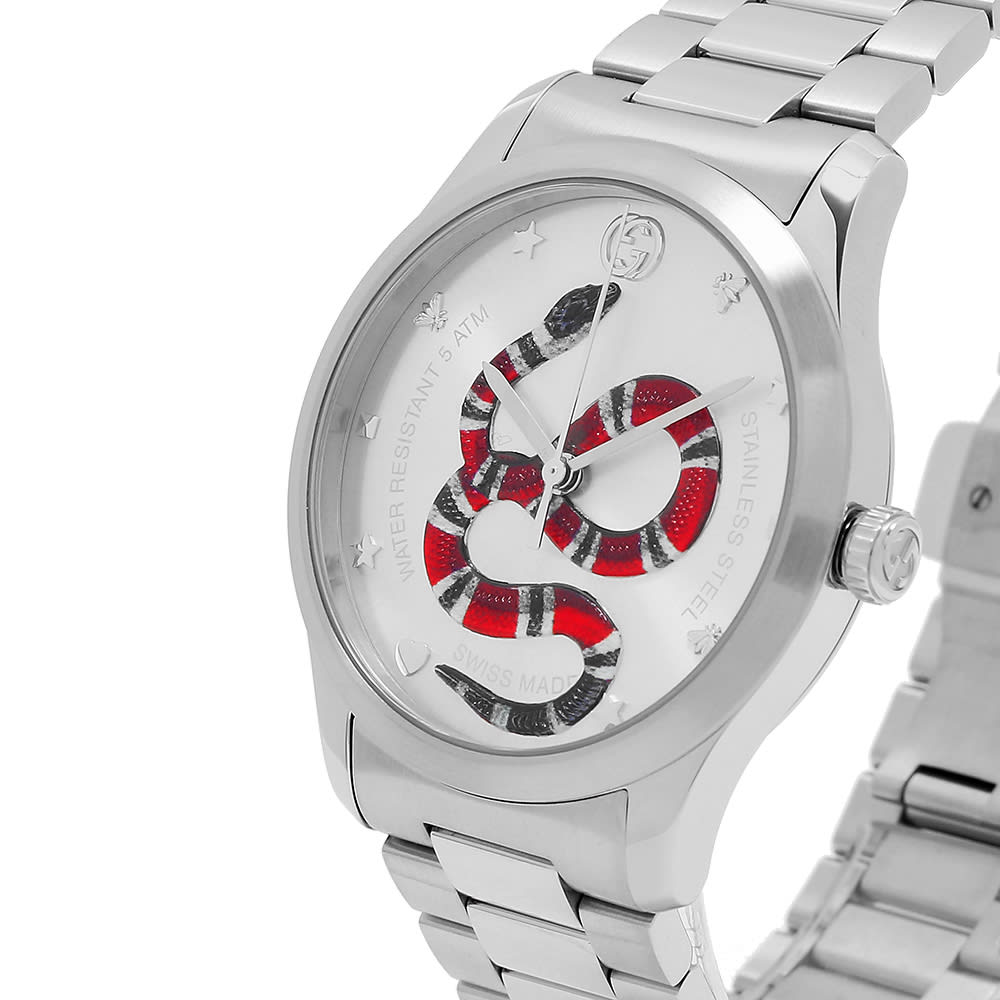 Gucci GTimeless Iconic Snake Watch 38mm & Steel Bracelet END. (UK)