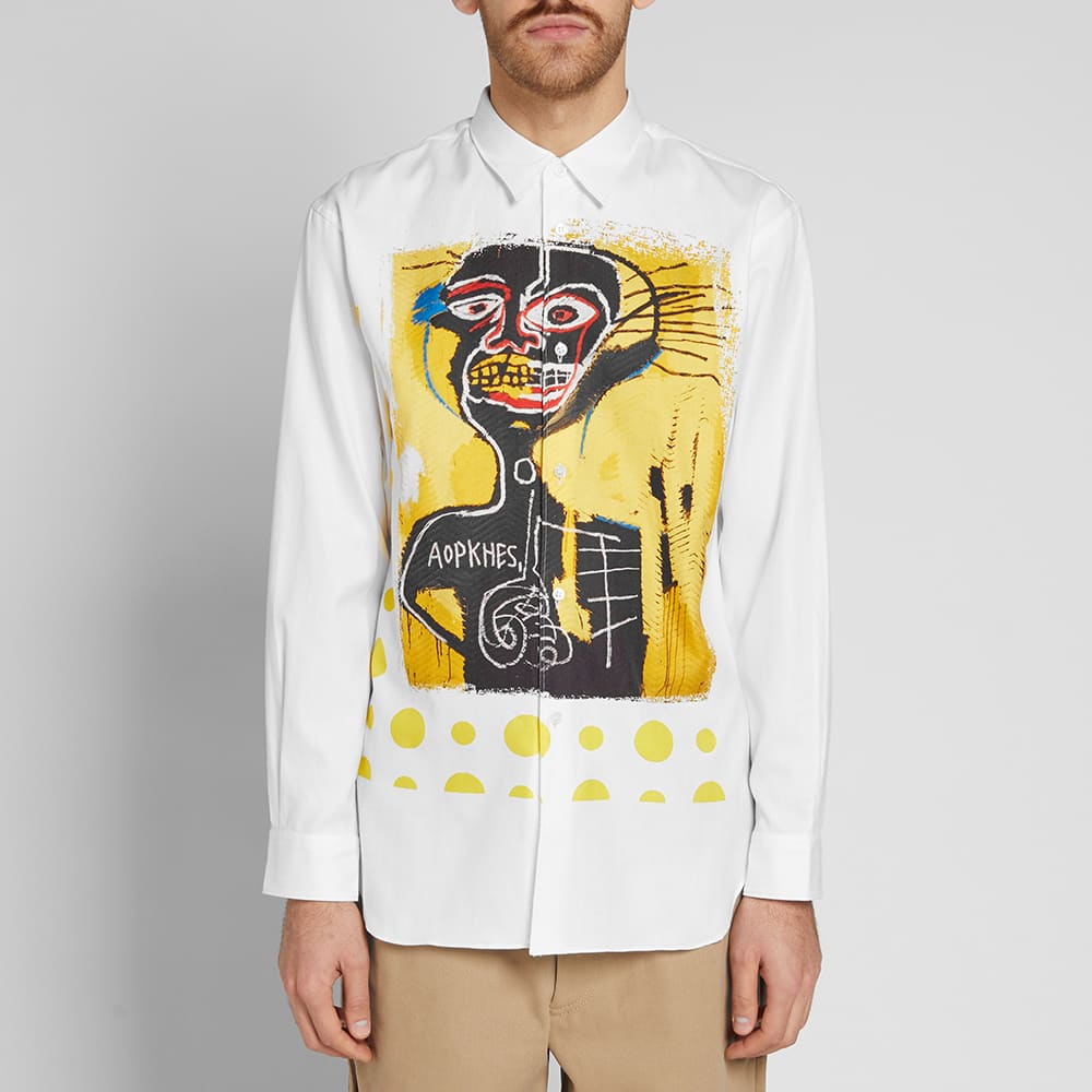 Comme des Garcons SHIRT x Jean-Michel Basquiat Herringbone Shirt Print ...