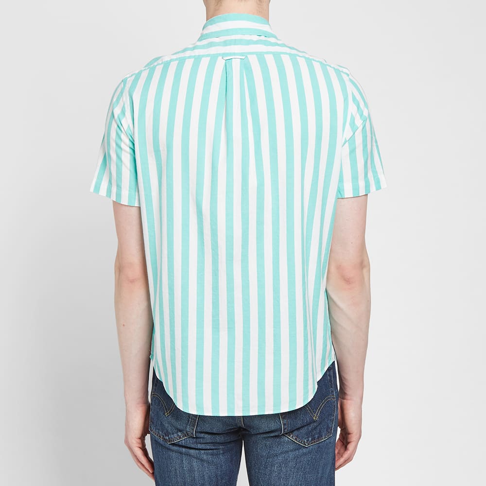 green vertical striped shirt
