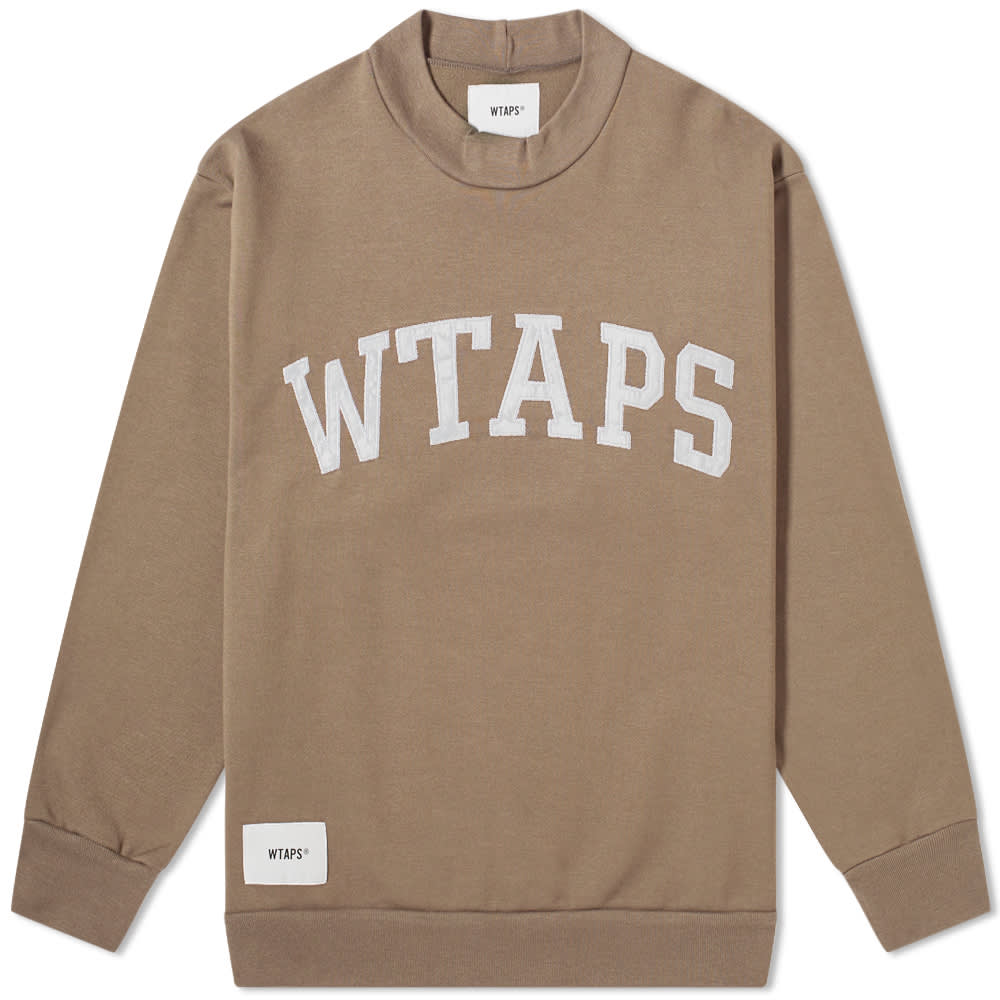 WTAPS College Logo Mock Neck Sweat Beige | RvceShops